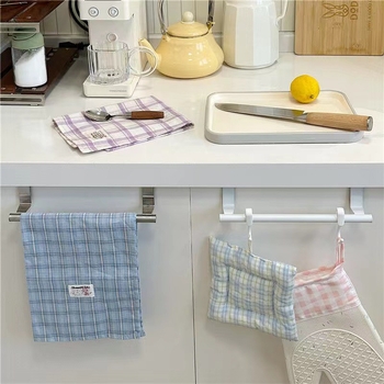 Bară din oțel inoxidabil pentru prosoape, pentru ușile de la dulap, fără găuri, cu o singură tijă, multifuncțională pentru baie și bucătărie — Qiansu