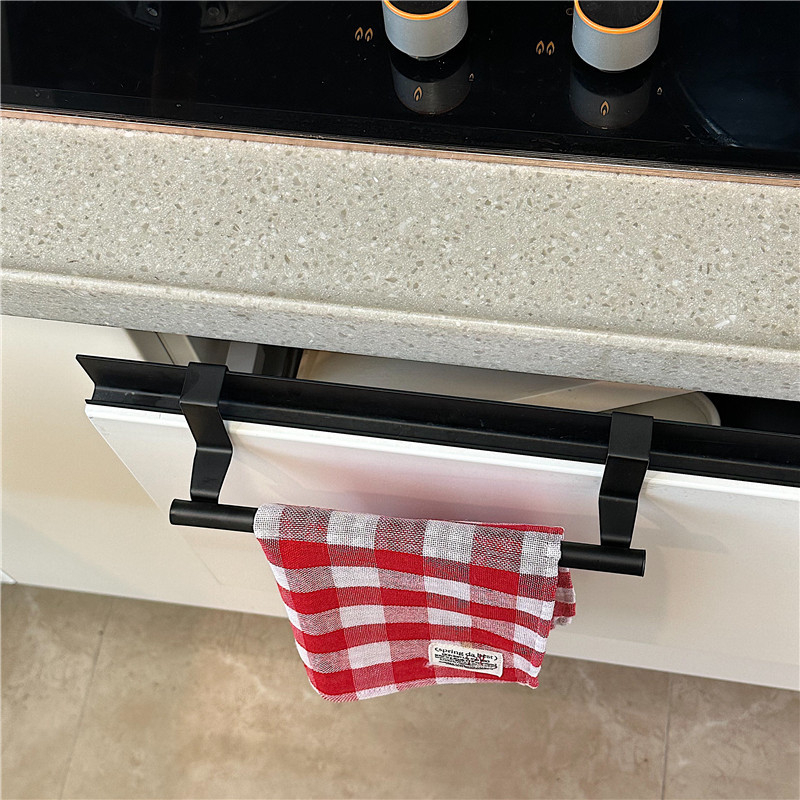 Bară din oțel inoxidabil pentru prosoape, pentru ușile de la dulap, fără găuri, cu o singură tijă, multifuncțională pentru baie și bucătărie — Qiansu