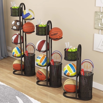 Подова стойка за топки за вътрешно ползване — дисплей и съхранение на топки, материал: коприна за цветя