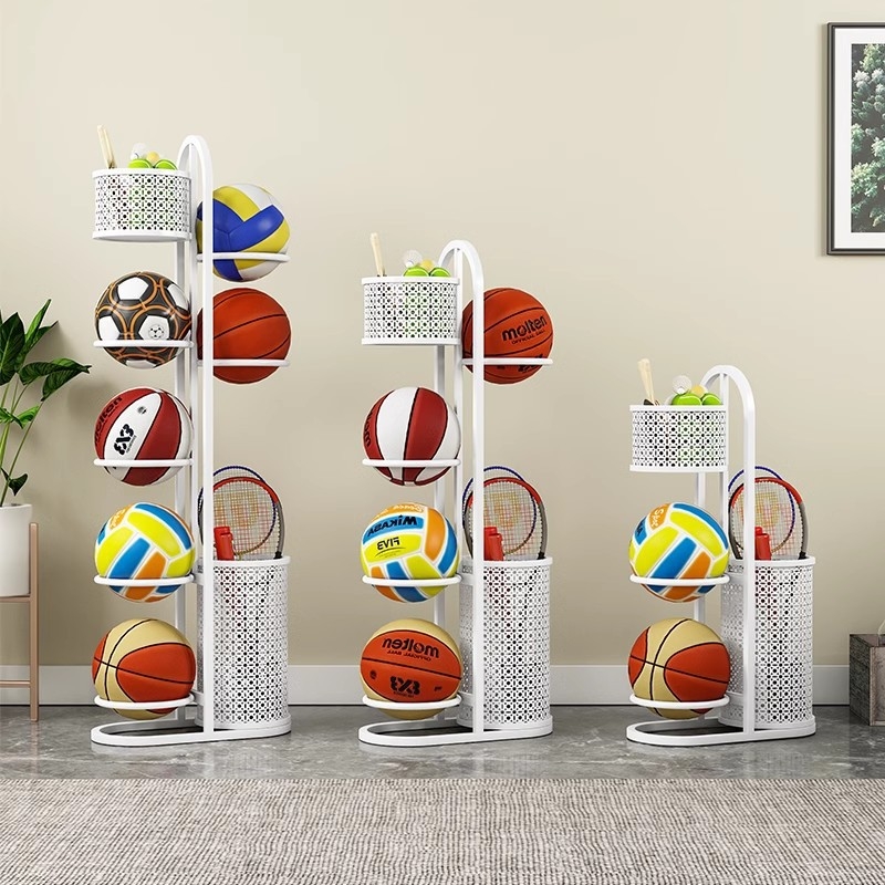 Подова стойка за топки за вътрешно ползване — дисплей и съхранение на топки, материал: коприна за цветя