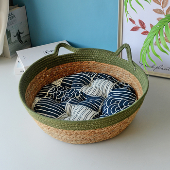 Φωλιά γάτας και κλουβί, υφαντά από σκοινί βαμβακιού με καλάμια, κατάλληλα για γάτες