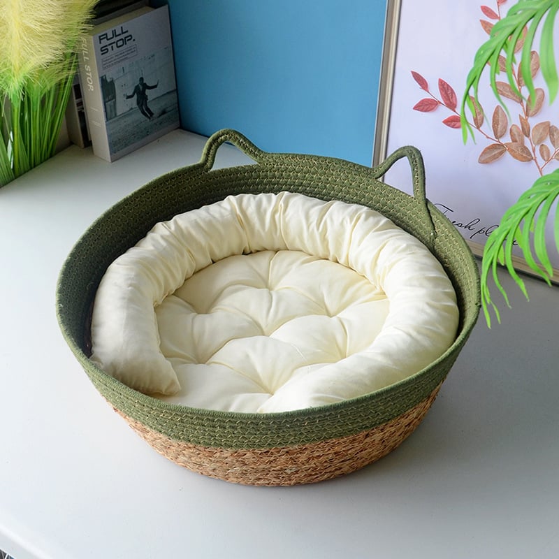 Φωλιά γάτας και κλουβί, υφαντά από σκοινί βαμβακιού με καλάμια, κατάλληλα για γάτες