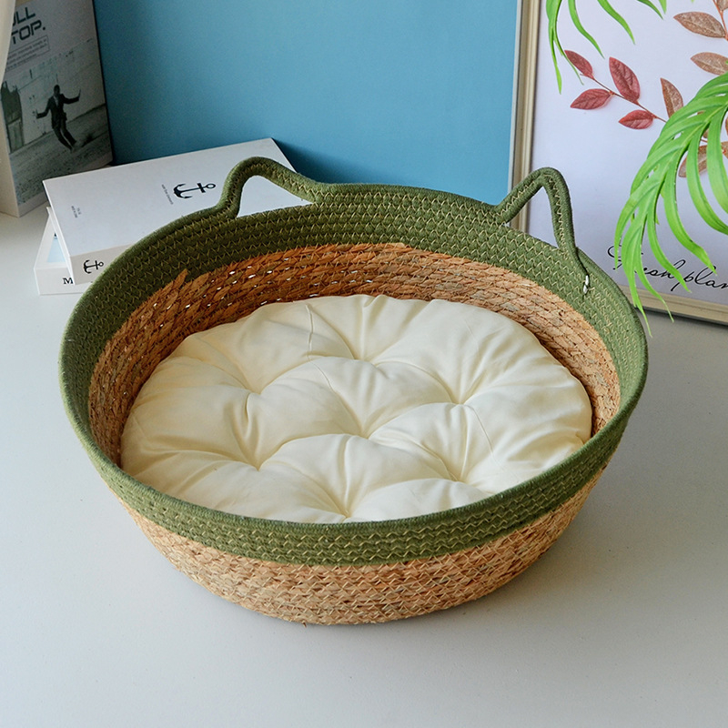 Φωλιά γάτας και κλουβί, υφαντά από σκοινί βαμβακιού με καλάμια, κατάλληλα για γάτες