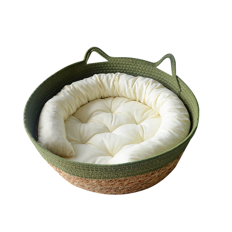 Φωλιά γάτας και κλουβί, υφαντά από σκοινί βαμβακιού με καλάμια, κατάλληλα για γάτες