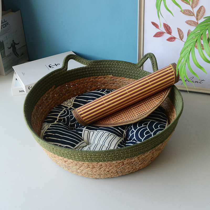 Φωλιά γάτας και κλουβί, υφαντά από σκοινί βαμβακιού με καλάμια, κατάλληλα για γάτες