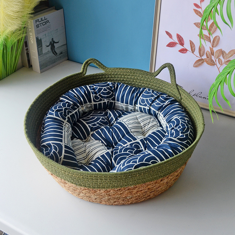 Φωλιά γάτας και κλουβί, υφαντά από σκοινί βαμβακιού με καλάμια, κατάλληλα για γάτες