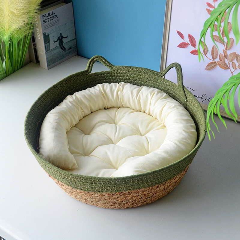 Φωλιά γάτας και κλουβί, υφαντά από σκοινί βαμβακιού με καλάμια, κατάλληλα για γάτες