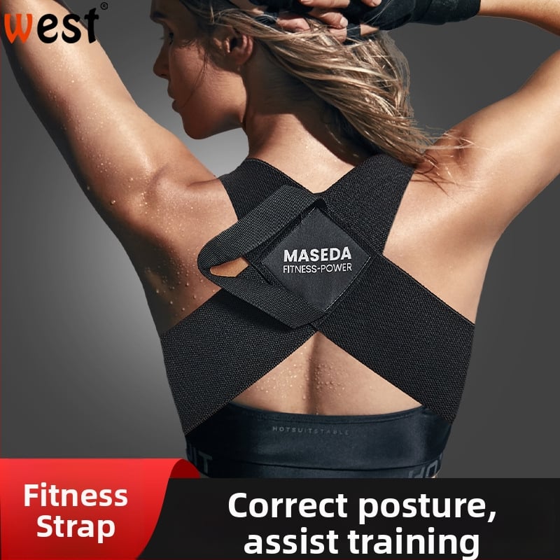 Banda de corecție a poziției umărului pentru împins la bancă și antrenamentele umerilor - West, fibră poliesterică, protecție pentru umeri, utilizare generală, potrivită pentru fotbal, etichetă privată licențiată