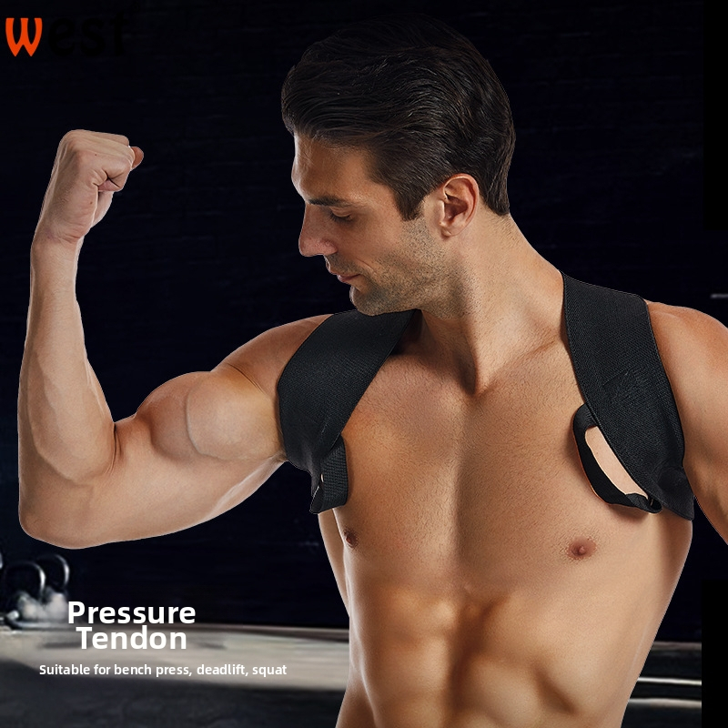 Pás na korekciu polohy ramien pre bench press a tréning ramien - West, polyestrové vlákno, ochrana ramien, všeobecné použitie, vhodné pre futbal, licencovaná súkromná značka