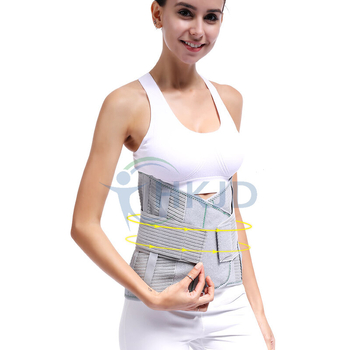 Pojas za zaštitu struka s visokim strukom i tankom čeličnom pločom za lumbalnu potporu (poliester, odrasli, čelična ploča, lumbalna potpora)