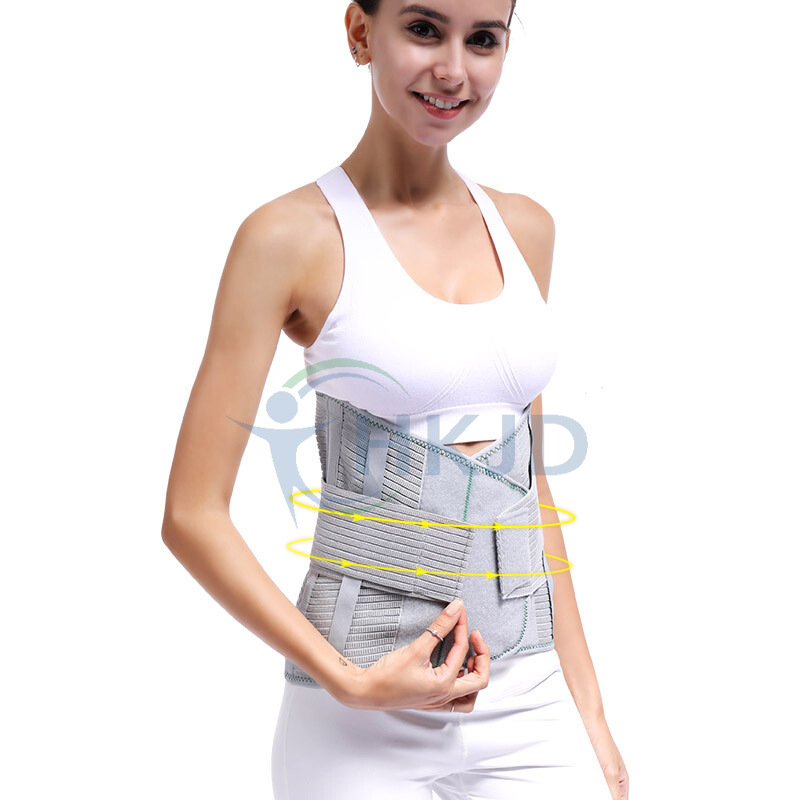 Pojas za zaštitu struka s visokim strukom i tankom čeličnom pločom za lumbalnu potporu (poliester, odrasli, čelična ploča, lumbalna potpora)