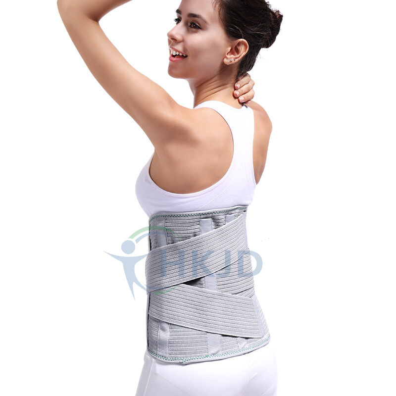 Pojas za zaštitu struka s visokim strukom i tankom čeličnom pločom za lumbalnu potporu (poliester, odrasli, čelična ploča, lumbalna potpora)