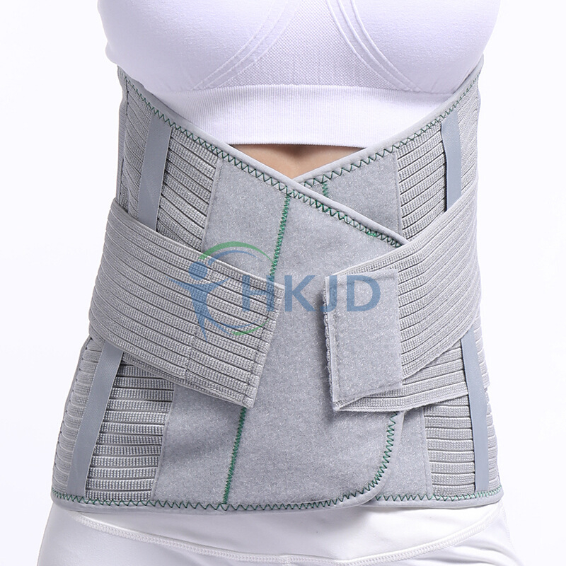 Pojas za zaštitu struka s visokim strukom i tankom čeličnom pločom za lumbalnu potporu (poliester, odrasli, čelična ploča, lumbalna potpora)