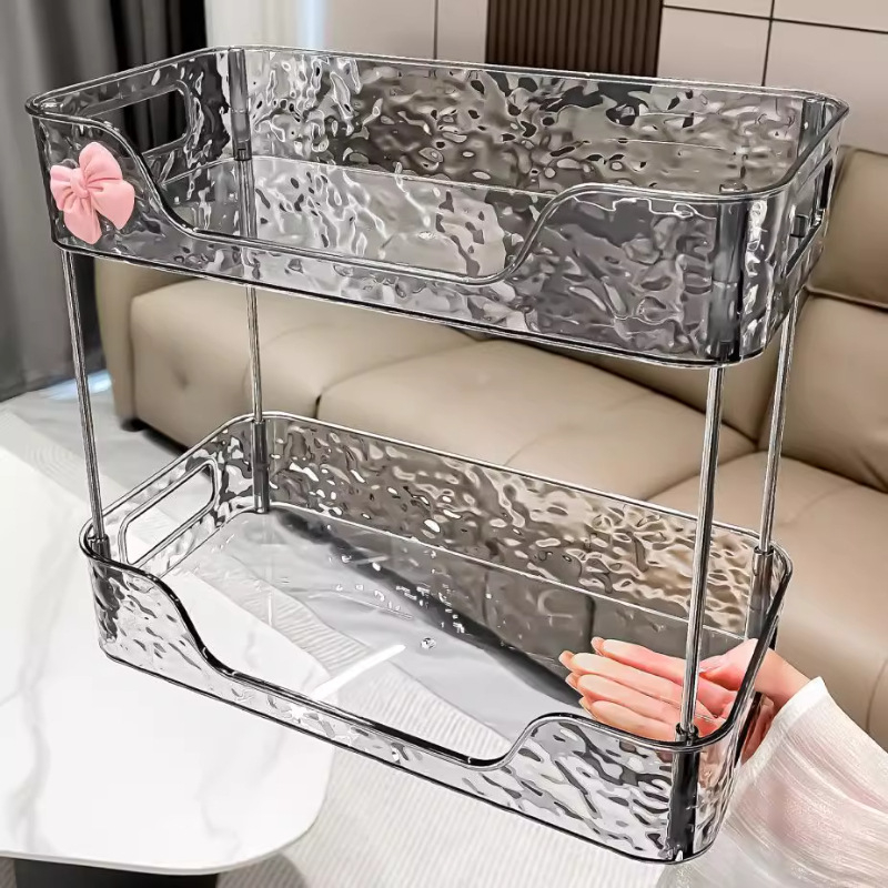3-slojni plastični stalak za kozmetiku, moderan minimalistički stil, nosivost 5-10 kg, završna obrada sprejem