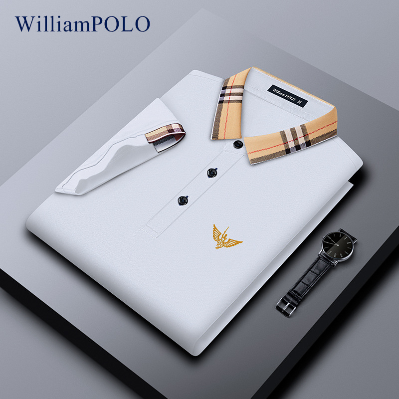 Férfi póló – Mercerizált pamut, rövid ujjú, hímzés, rajzfilmszerű minta, Nyár 2024