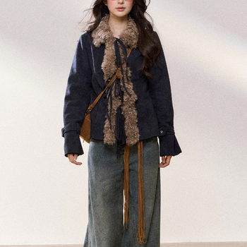 Jachetă damă în stil retro, cu guler lapel, închidere cu nasturi, poliester, culoare solidă