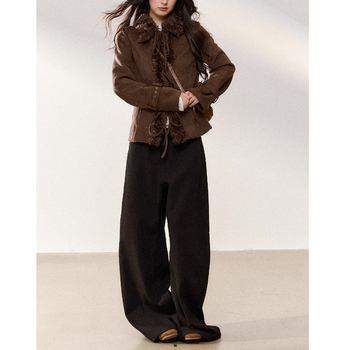 Jachetă damă în stil retro, cu guler lapel, închidere cu nasturi, poliester, culoare solidă