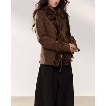 Jachetă damă în stil retro, cu guler lapel, închidere cu nasturi, poliester, culoare solidă