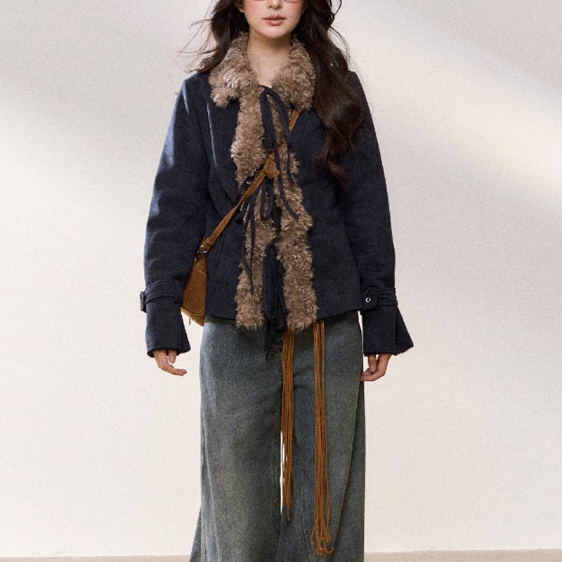 Jachetă damă în stil retro, cu guler lapel, închidere cu nasturi, poliester, culoare solidă