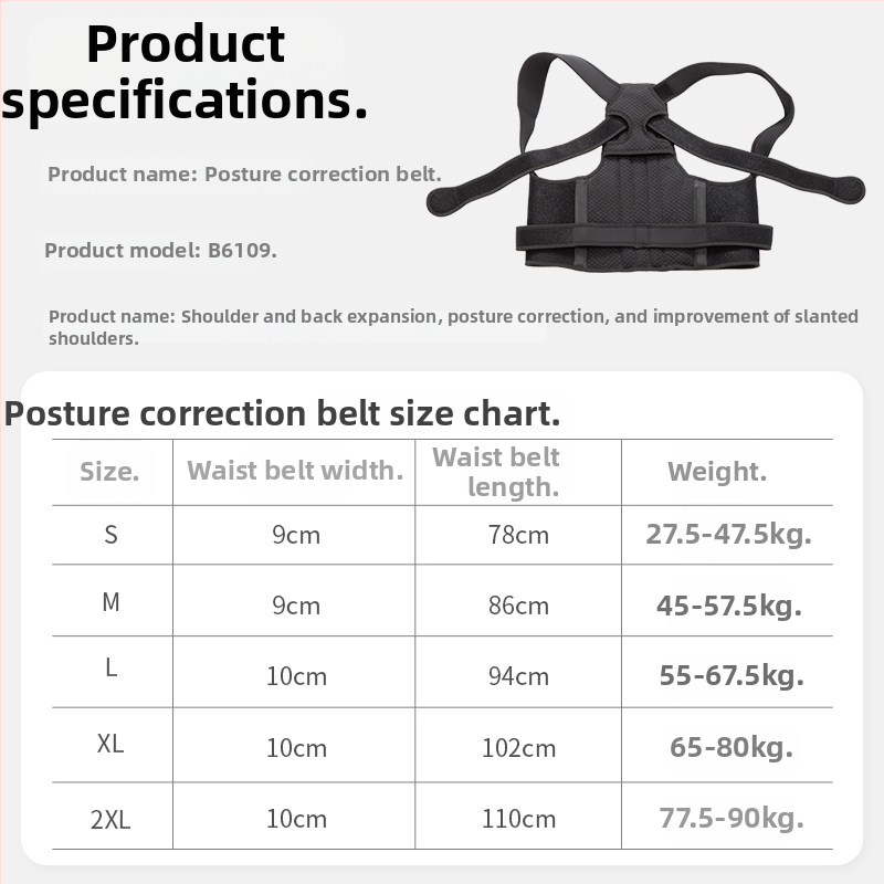 Osaike Pás na korekciu držania tela pre chrbát, model B6019, polyesterové vlákno, univerzálne použitie