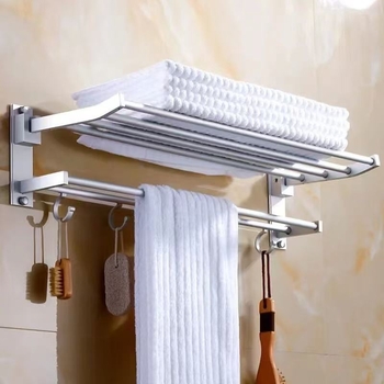 Držač za ručnike, dvostruki sloj, mat završna površina od aluminijske legure, nosivost 10 kg
