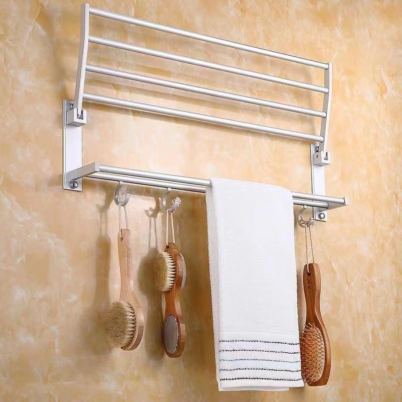 Držač za ručnike, dvostruki sloj, mat završna površina od aluminijske legure, nosivost 10 kg