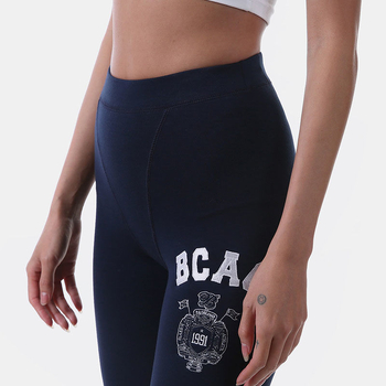 Ženske cropped legice od pamuka, slim fit, otisak s slovima, pogodne za sport, vožnju biciklom i jogu