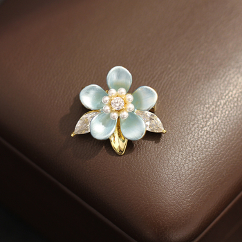 Yanyi Брошка от мед с позлатено покритие, цвете, техника капещо масло, свеж и сладък стил, аксесоар за жени