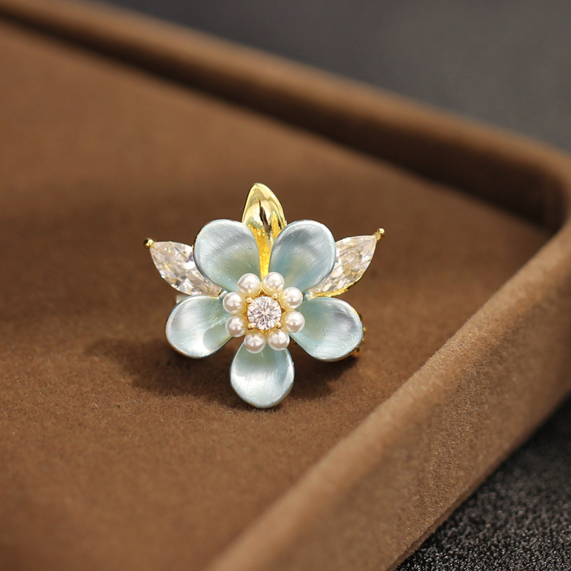 Yanyi Брошка от мед с позлатено покритие, цвете, техника капещо масло, свеж и сладък стил, аксесоар за жени