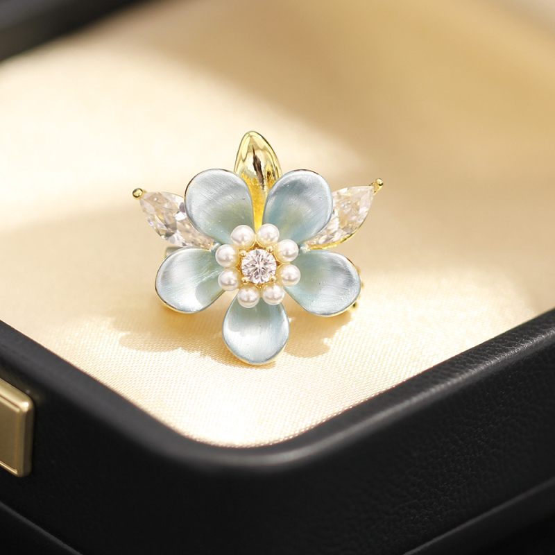 Yanyi Брошка от мед с позлатено покритие, цвете, техника капещо масло, свеж и сладък стил, аксесоар за жени