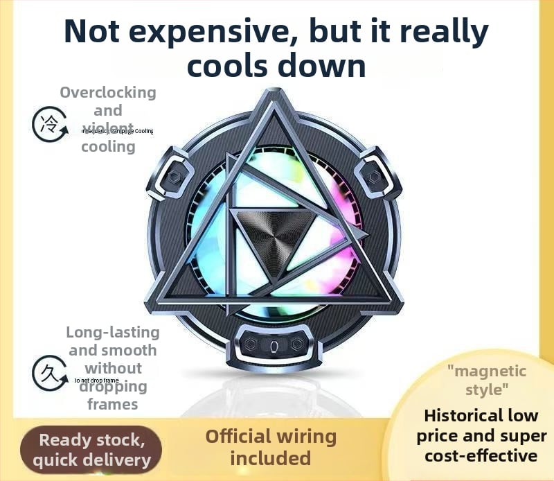 Mágneses telefonhűtő, kettős magos félvezető, hátulról rögzíthető klip, 125 g, 10W, Type-C interfész, ABS+metál, modell N26