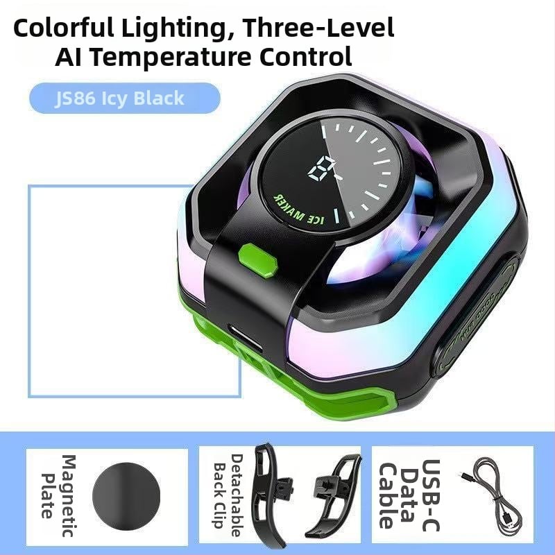 Mágneses telefonhűtő, kettős magos félvezető, hátulról rögzíthető klip, 125 g, 10W, Type-C interfész, ABS+metál, modell N26