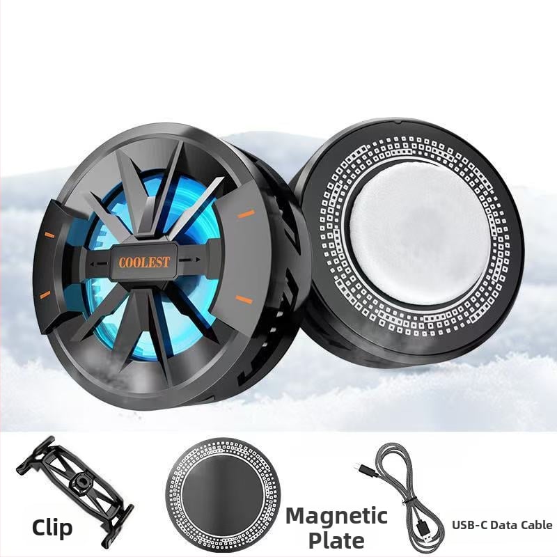 Mágneses telefonhűtő, kettős magos félvezető, hátulról rögzíthető klip, 125 g, 10W, Type-C interfész, ABS+metál, modell N26