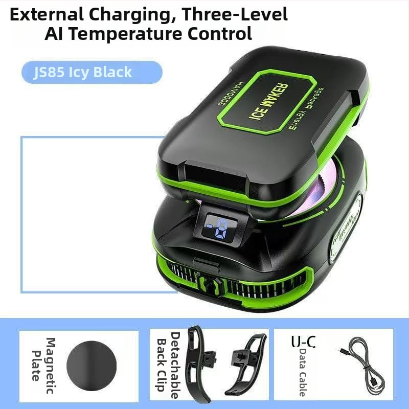 Mágneses telefonhűtő, kettős magos félvezető, hátulról rögzíthető klip, 125 g, 10W, Type-C interfész, ABS+metál, modell N26