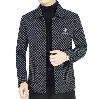 Muško vuneno sako s kariranim uzorkom, slim-fit, jednostruko kopčanje, podstava od poliestera