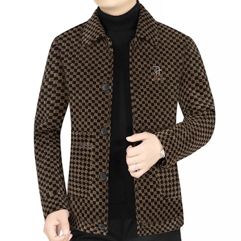 Muško vuneno sako s kariranim uzorkom, slim-fit, jednostruko kopčanje, podstava od poliestera
