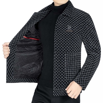 Muško vuneno sako s kariranim uzorkom, slim-fit, jednostruko kopčanje, podstava od poliestera
