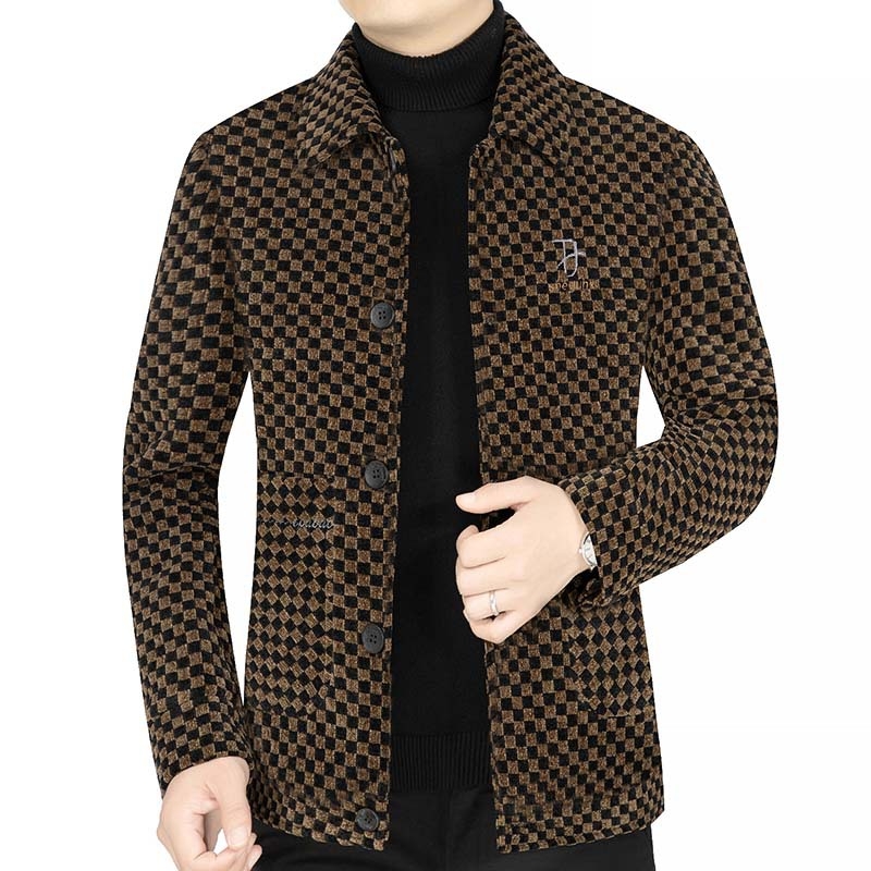 Muško vuneno sako s kariranim uzorkom, slim-fit, jednostruko kopčanje, podstava od poliestera
