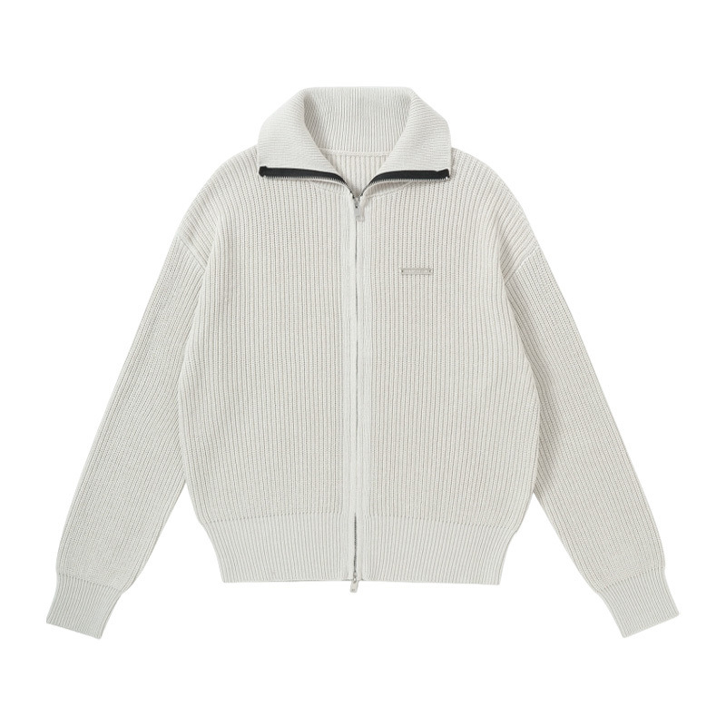 Cardigan s V-izrezom, zipom, širok kroj, viskozno-poliester smjesa, duljina 50–65 cm