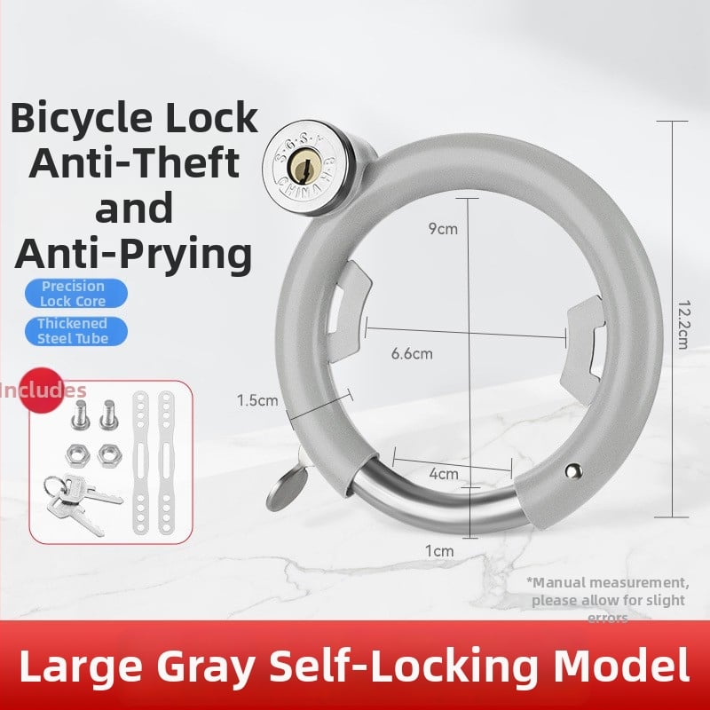 Lacăt pentru bicicletă Three Axe, din oțel inoxidabil, antifurt, lacăt circular, model 01, 300 g