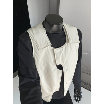 Ανδρικό φαρδύ γιλέκο με επένδυση πολυεστέρα, παχιά επένδυση, εξωτερικό ύφασμα πολυεστέρα, χωρίς κουκούλα