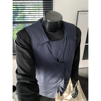 Ανδρικό φαρδύ γιλέκο με επένδυση πολυεστέρα, παχιά επένδυση, εξωτερικό ύφασμα πολυεστέρα, χωρίς κουκούλα