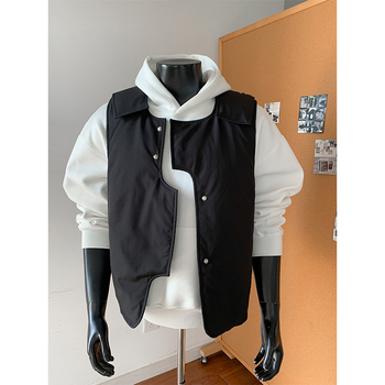 Ανδρικό φαρδύ γιλέκο με επένδυση πολυεστέρα, παχιά επένδυση, εξωτερικό ύφασμα πολυεστέρα, χωρίς κουκούλα