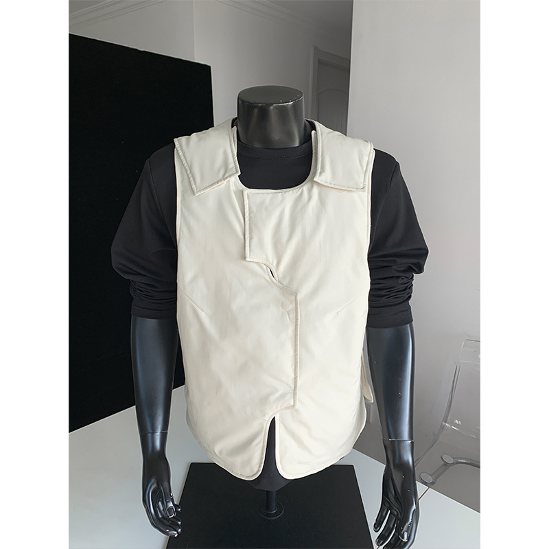 Ανδρικό φαρδύ γιλέκο με επένδυση πολυεστέρα, παχιά επένδυση, εξωτερικό ύφασμα πολυεστέρα, χωρίς κουκούλα