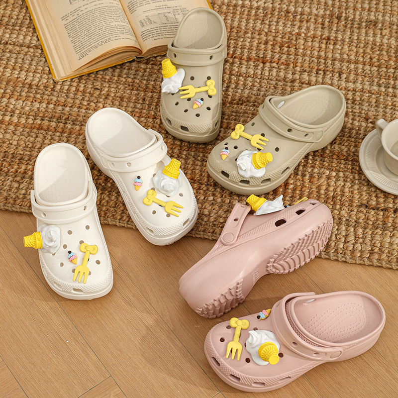 Ženske sandale Crocs stila od EVA, prozračne i otporne na klizanje, s debelim potplatom od 4–5 cm, svakodnevna ljetna obuća.