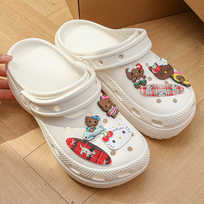Ženske sandale Crocs stila od EVA, prozračne i otporne na klizanje, s debelim potplatom od 4–5 cm, svakodnevna ljetna obuća.