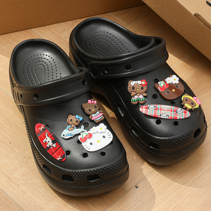 Ženske sandale Crocs stila od EVA, prozračne i otporne na klizanje, s debelim potplatom od 4–5 cm, svakodnevna ljetna obuća.