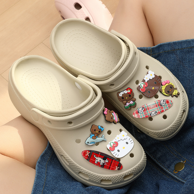 Ženske sandale Crocs stila od EVA, prozračne i otporne na klizanje, s debelim potplatom od 4–5 cm, svakodnevna ljetna obuća.