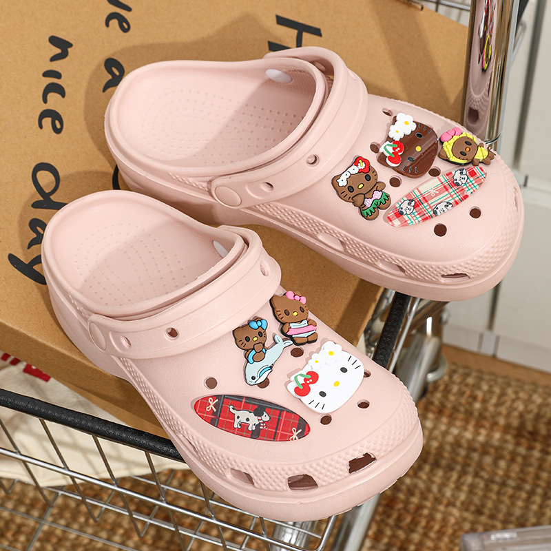 Ženske sandale Crocs stila od EVA, prozračne i otporne na klizanje, s debelim potplatom od 4–5 cm, svakodnevna ljetna obuća.