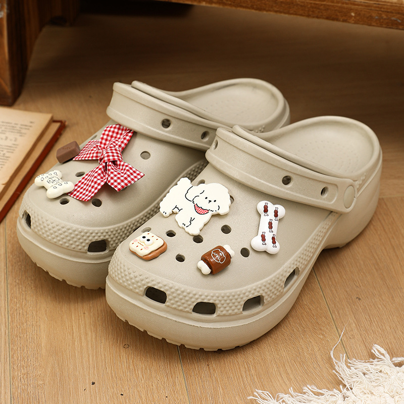 Ženske sandale Crocs stila od EVA, prozračne i otporne na klizanje, s debelim potplatom od 4–5 cm, svakodnevna ljetna obuća.